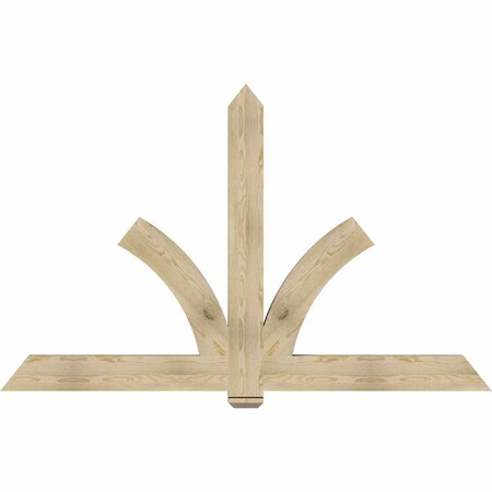 Ekena Millwork Redmond Rough Sawn Timber Gable Bracket, Douglas Fir, 84"W x 53"H x 4"D x 6"F, 15/12 Pitch GBW084X53X0406RED00RDF